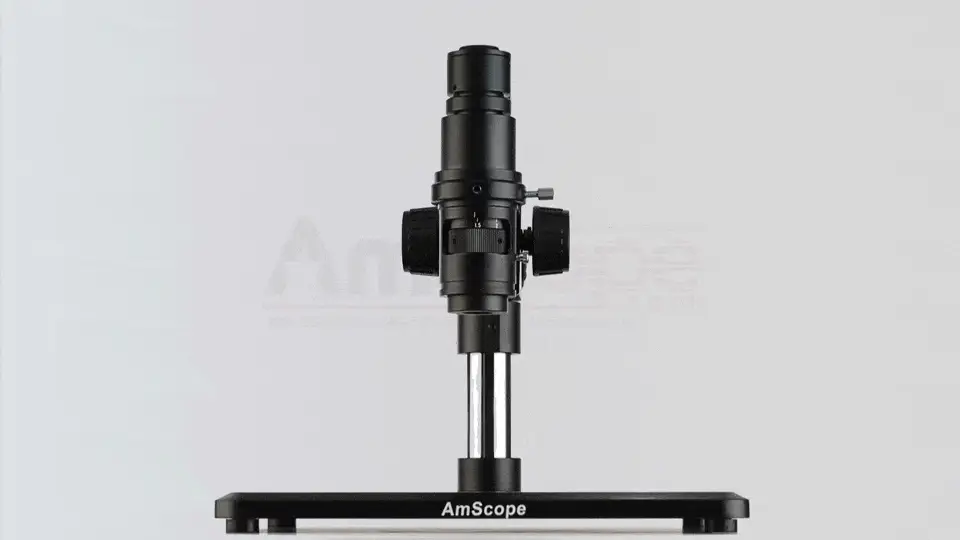 AmScope H800 Series Zoom Industrial Inspection Monocular Stereo Microscope 0.7X-5X Magnification on Pillar Stand with C-mount Lens - Image 4
