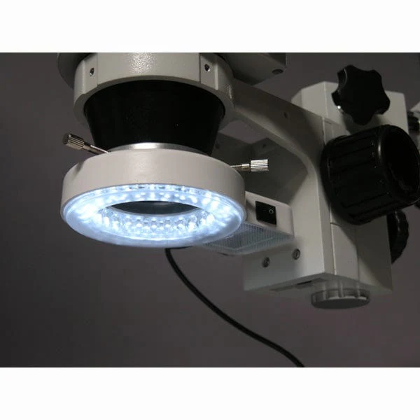 AmScope SM-3T Series Trinocular Zoom Stereo Microscope 3.5X-90X Magnification With Boom Stand + 54 LED Light - Image 4