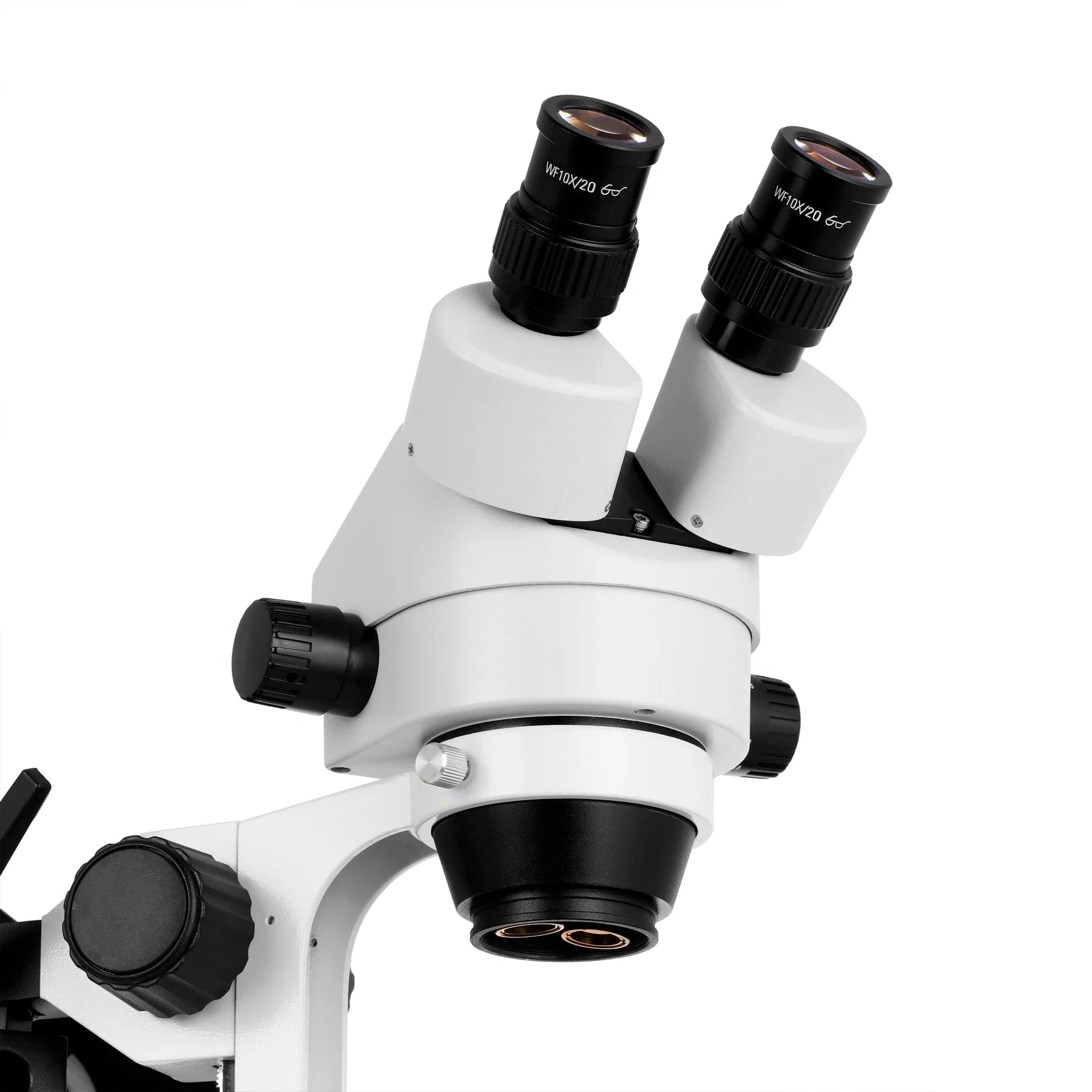 AmScope SM-7 Series Binocular Zoom Microscope 7X-90X Magnification on Articulating Stand with Base Plate and Fluorescent Ring Light - Image 8