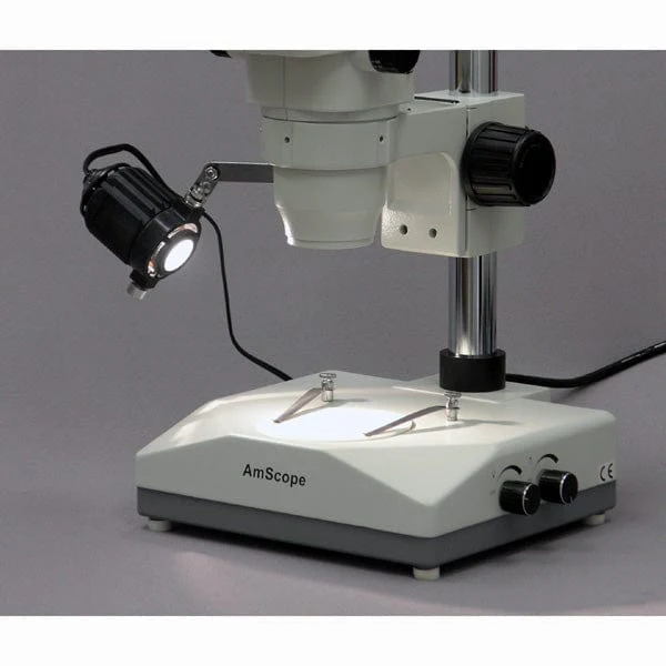 AmScope ZM-2 Series Ultimate Zoom Binocular Stereo Microscope 6.7X-45X Magnification on Pillar Stand with Two Lights - Image 4