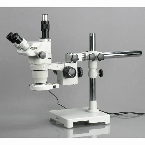 AmScope ZM-3 Series Ultimate Trinocular Zoom Microscope 3.35X-45X Magnification on Single-Arm Boom Stand - Image 3