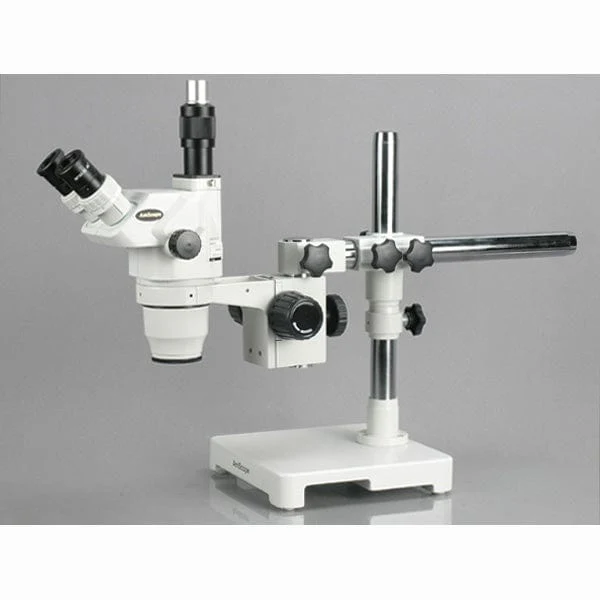 AmScope ZM-3 Series Ultimate Trinocular Zoom Microscope 3.35X-45X Magnification on Single-Arm Boom Stand - Image 5